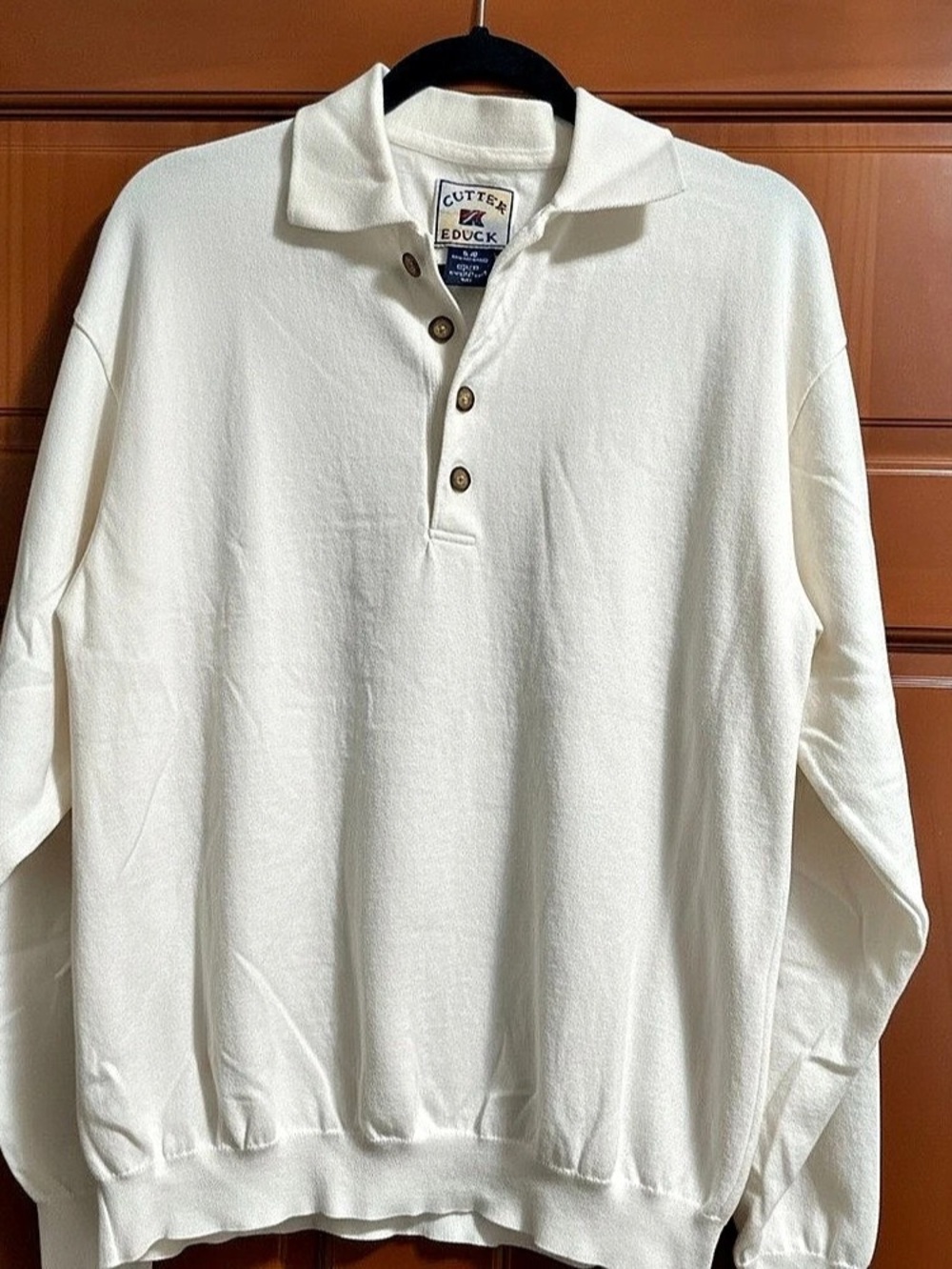 Vintage 1990’s Cutter & Buck Men's Cotton Long Sleeve Polo Large Like New
